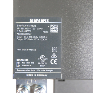 Módulo de Línea Básica Siemens SINAMICS S120 6SL3130-1TE31-0AA0 100kW DC 600V PLC Variador de Frecuencia Doble - Product Image 4