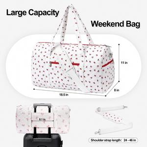 Sac de voyage matelassé en gros, sacs de voyage floraux, sac de week-end avec poche zippée, sac de danse, organisateur de sacs - Product Image 2