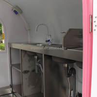 Remorque alimentaire ronde personnalisée, chariot à nourriture en acier inoxydable, camionnette à snacks, chariot à café, camion de service extérieur