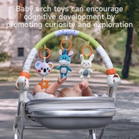 Jouets d'Éveil Tumama pour Poussette, Animaux en Peluche Douce, Ours Suspendu, Hochets en Arche, Jouet de Voyage pour Bébé Nouveau-né, Clips pour Landau, Siège Auto et Poussette