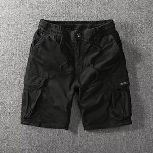 Nouveaux shorts d'été décontractés pour hommes 2026, multi-poches, amples, élastiques, en pur coton, longueur cinq pouces - Product Image 5