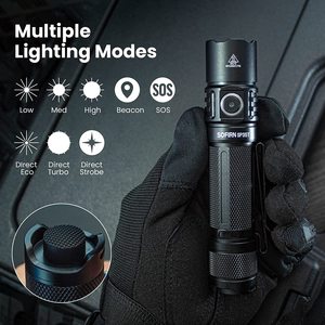 Para Sofirn SP35T 3800lm Linterna Táctica Recargable USB C Antorcha LED XHP50B con Interruptor Doble Indicador de Batería Aleación de Aluminio <span class=keywords><strong>ATR</strong></span> - Product Image 4