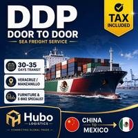 Expédition DDP porte-à-porte Mexique 30-35 jours Fret maritime FCL LCL Chine vers Veracruz Manzanillo Meubles Vélos électriques Taxes incluses