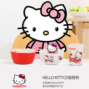 Hello Kitty Children's Melamine Bowl Irregular Shape Cartoon Design For Kids Dining - Product Image 3