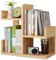China Lieferant Holz Desktop-Regal Kleines Bücherregal Zusammen gebaute Arbeits platte Bücherregal Literatur halter