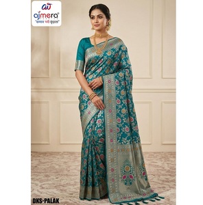 Sari en soie traditionnel pour femme, design indien ethnique, idéal pour mariages et fêtes, élégant, séchage rapide, toutes saisons - Product Image 1