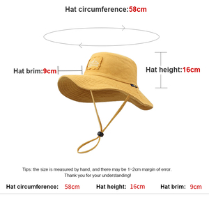 Manufacturer Custom Spring Summer Large Brim Sun Protection Climbing <b>Hat</b> Windproof Rope Bucket <b>Hat</b> Fisherman <b>Hat</b> - Product Image 2