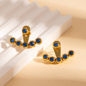 EH174 Colorful Stainless Steel <b>Stud</b> <b>Earrings</b>, <b>Small</b> Minimalist Niche Design Ear Jewelry for Women Wholesale - Product Image 4