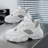 Chaussures pour hommes MQ128 grande taille, nouvelles baskets noires à coussin d'air, semelles épaisses, chaussures de marche décontractées légères augmentant la taille