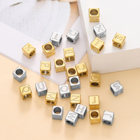 Produits les plus vendus Perles de dés en acier inoxydable avec lettres de l'alphabet pour la fabrication de bijoux DIY