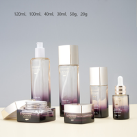 Ensemble de flacons en verre pour soins de la peau de luxe avancés, flacon en verre pour cosmétiques de luxe haut de gamme personnalisé en petite série avec marque déposée