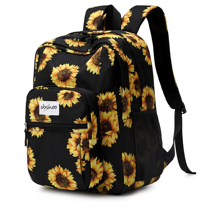 Girls backpack galaxy sunflower floral printed women large capacity casual backpack travel camping custom backpacks travel pack
