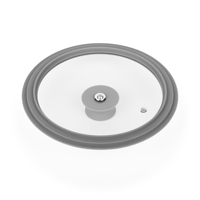 2-in-1 G-Typ Glasdeckel Universeller Topfdeckel mit Silikonrand 18-20cm Edelstahl Dampfauslass Gehärteter Glasdeckel