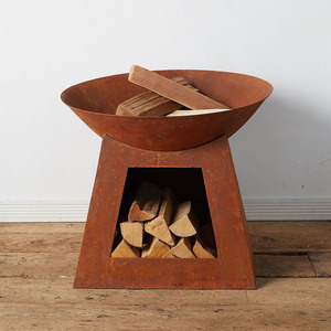 Rustic Modern Corten Steel Garden Corten Steel <b>Fire</b> <b>Pit</b> Bowl Wood Burning Outdoor Garden <b>Fire</b> <b>Pit</b> - Product Image 5
