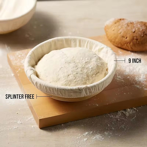 Artisan Sourdough <b>Bread</b> Making <b>Baskets</b> 9 Inch Handwoven Rattan <b>Baskets</b> and Cloth Liners Banneton <b>Bread</b> Proofing <b>Baskets</b> - Product Image 2