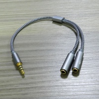 Adaptador Divisor de Cable 2 en 1, Conector de Audio de 3.5mm para Auriculares con Conector Hembra para Teléfono Móvil, Compatible con Altavoces