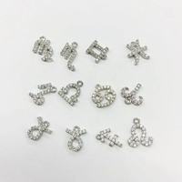 Glowluxe Breloques Signes du Zodiaque en Alliage de Cuivre Plaqué Or avec Zircon Cubique, Composants pour la Fabrication de Bijoux