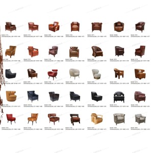 Canapé individuel classique en cuir véritable vintage et <span class=keywords><strong>aluminium</strong></span> moderne pour salon/hôtel, production OEM disponible. - Product Image 6
