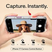 Coque de téléphone transparente en TPU avec cadre d'objectif métallique et boutons en alliage pour iPhone 18 17 Pro Max, antichoc et anti-jaunissement