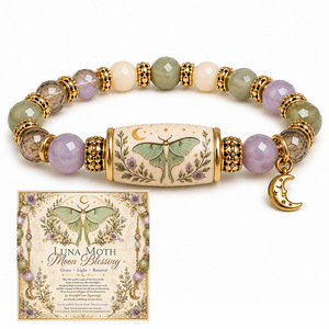 Bracciale Elastico con Perline Teschio da Giardino, Bracciale con Perline Tubolari Stampate a Teschio Floreale e Ciondolo Teschio Vintage, Gioielli Gotici Boho, Regalo - Product Image 2