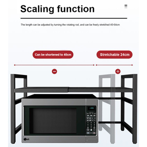 Vente flash : étagère de <span class=keywords><strong>rangement</strong></span> pour four à micro-ondes à 2 niveaux en acier au carbone réglable - Product Image 5