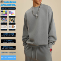 Sweat-shirt à col rond en molleton brossé épais pour homme, qualité supérieure, coupe oversize, mélange de coton, style streetwear décontracté