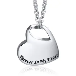 Forever in My Heart Locket Stainless Steel kremasi bentuk hati Urn abu kalung