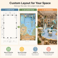 Parque Infantil Comercial Interior con Asientos para Padres, Mini Tienda, Entrega Llave en Mano CE, Pasarela, Piscina de Bolas, Proyecto de Instalación Completa