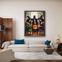 Huijie 40x50cm Kit de peinture par numéros style américain moderne, fait main, durable, écologique, acrylique, art mural d'Halloween