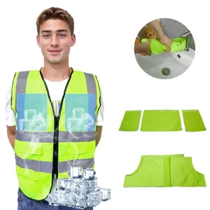 Gilet de refroidissement PVA-fibre chimique de couleur à fluorescence avec sac de glace gratuit Matériau à changement de phase Gilet de refroidissement PVA