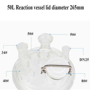 Phòng thí nghiệm 50L double-layer trọng Glass lò phản ứng hóa học 220V phản ứng Ấm đun nước với động cơ và PLC thành phần cốt lõi - Product Image 6