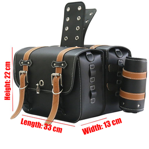 <span class=keywords><strong>Sacoche</strong></span> de moto universelle gauche droite en cuir PU, outil latéral de voyage, paquet de bagages, selle pour Honda/Suzuki/Kawasaki/Yamaha - Product Image 3