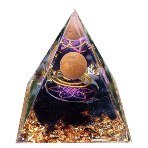 <b>Crystal</b> <b>Chip</b> Pyramid Resin Epoxy Craft Desktop Ornament Tiger Eye Obsidian Artistic Home Decoration - Product Image 5