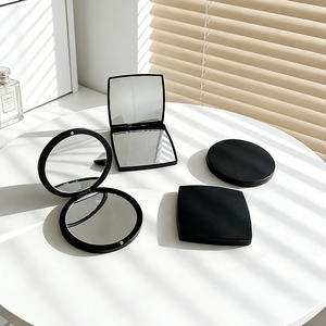 Espejo Cosmético de Bolsillo Plegable de Doble Cara Negro de Alta Gama con Logotipo Personalizado, Regalo para Chicas - Product Image 4