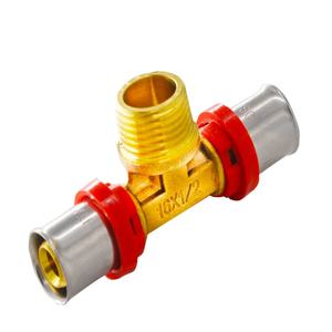 झेजियांग कारखाने के पीतल का शरीर फेनियम थू पेक्स प्रेस उपकरण 3-वे पुरुष महिला टी प्रेस फिटिंग उच्च गुणवत्ता वाले पाइप फिटिंग सीधे - Product Image 1