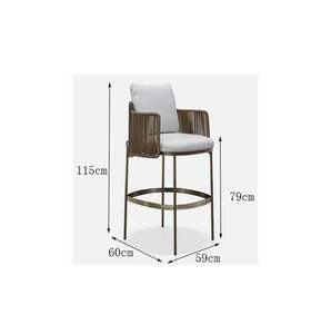 Muebles de patio comercial, taburete de Metal de altura de mostrador, silla de café <span class=keywords><strong>Bistro</strong></span>, Hotel, restaurante, jardín, silla alta de mimbre para exteriores - Product Image 6