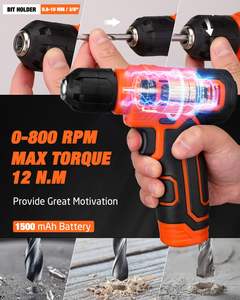 139 Stück 8V Akku-Elektro werkzeugs atz Allgemeiner Heimreparatur-Werkzeug kasten mit Schrauben dreher und anpassbarem OEM-Werkzeugs atz - Product Image 5