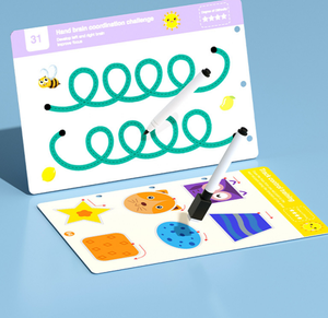 Cahier d'activités Montessori effaçable en gros, populaire, réutilisable, pour l'apprentissage du contrôle du crayon, en forme <span class=keywords><strong>de</strong></span> livre, jouet éducatif - Product Image 4