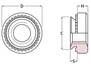 Écrou à sertir en acier inoxydable standard Pem 304 M6, <span class=keywords><strong>goujon</strong></span> auto-serrant M5 - Product Image 5