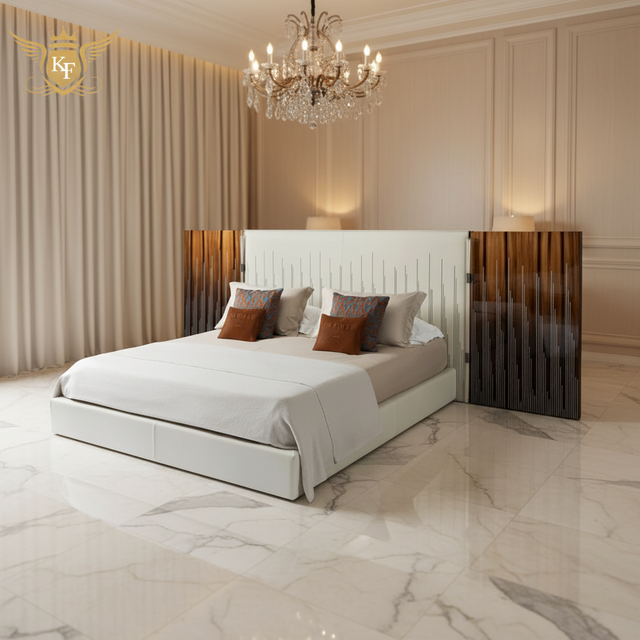Home Use Furniture King Size Big Headboard Modern Latest Elegant Design Bed Set Hotel Bed