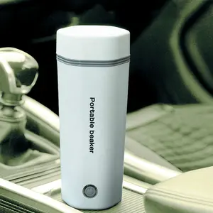 Mini hervidor de agua pequeño de acero inoxidable para coche, termo eléctrico portátil de viaje para hervir, hervir, hervir agua caliente, taza de té