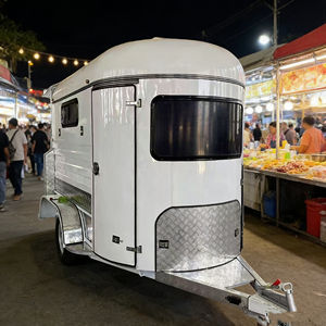 Carrito de Comida Móvil Retro Comercial para Puesto de Mercado Nocturno, Diseño Clásico Vintage para Café, Bocadillos y Postres - Product Image 4