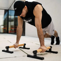 Barras Paralelas ZJFIT Z-140 para Flexiones y Dips con Agarres de Madera, Equipo de Gimnasio Duradero y Ecológico para Uso Comercial