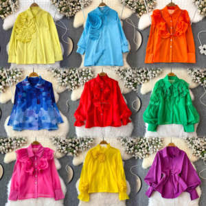 Camicetta Elegante da Donna 2026 con Pizzo, Tinta Unita e Scollo a O, Modello Traforato - Product Image 4