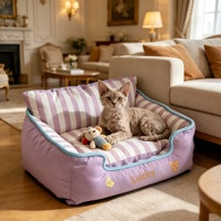 Lit pour chat et chien toutes saisons, style canapé moderne, coussin de couchage avec dossier surélevé, nid de sommeil pour chat, fournitures pour animaux de compagnie en gros
