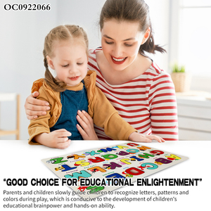 Juego de rompecabezas de letras de madera a juego, recursos de aprendizaje <span class=keywords><strong>ABC</strong></span>, juguetes educativos Montessori <span class=keywords><strong>para</strong></span> niños en edad <span class=keywords><strong>preescolar</strong></span> - Product Image 3