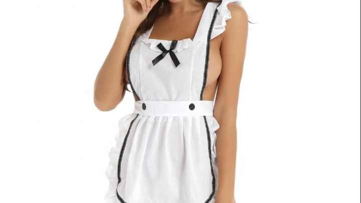 Womens Halter Neck Open Cups Crotchless Tie-on Bodysuit