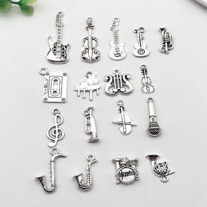 Trend Vintage Antique <b>Silver</b> Saxophone Violin Music Note Necklace <b>Bracelet</b> <b>Charm</b> Creative Jewelry Accessories - Product Image 4