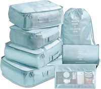 Cubes d'emballage de voyage unisexe de 7 pièces de haute qualité avec fermeture à glissière ensemble de sacs de rangement de bagages à la mode