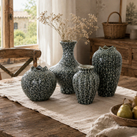 Vase à fleurs en céramique texturée Jossin, glaçure réactive, accent décoratif pour table de salon et décoration intérieure moderne